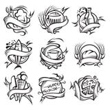 Jogo de bandeiras diferentes do alimento ilustração do vetor Jogo de bandeiras diferentes do alimento ilustração do vetor