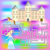 Jogo do labirinto com uma princesa Jogo para meninas ilustração stock Jogo do labirinto com uma princesa Jogo para meninas ilustração stock
