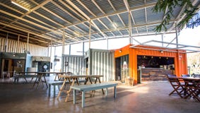 Shops made from used shipping containers. stock image Shops made from used shipping containers. stock image