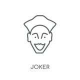 Joker linear icon. Modern outline Joker logo concept on white ba royalty free illustration Joker linear icon. Modern outline Joker logo concept on white ba royalty free illustration