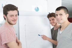 Jong commercieel team die nieuwe strategie plannen die hun ideeën voorstellen stock afbeeldingen Jong commercieel team die nieuwe strategie plannen die hun ideeën voorstellen stock afbeeldingen