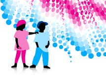 Jonge geitjes en samenvatting stock illustratie Jonge geitjes en samenvatting stock illustratie