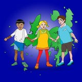Jonge geitjes voor Vrede stock illustratie Jonge geitjes voor Vrede stock illustratie