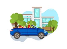Jonge Knappe Guy Driving Luxury Blue Sport-Auto vector illustratie Jonge Knappe Guy Driving Luxury Blue Sport-Auto vector illustratie
