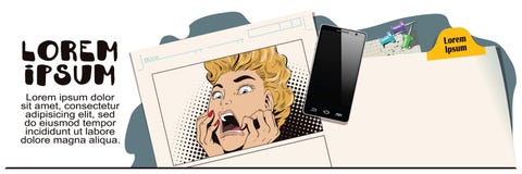 Jonge mooie vrouwenschreeuwen op vrees royalty-vrije illustratie Jonge mooie vrouwenschreeuwen op vrees royalty-vrije illustratie