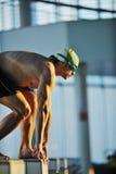 Jonge swimmmer op het zwemmen begin stock fotografie Jonge swimmmer op het zwemmen begin stock fotografie