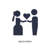 jonggehuwdenpictogram op witte achtergrond Eenvoudige elementenillustratie van verjaardagspartij en huwelijksconcept vector illustratie jonggehuwdenpictogram op witte achtergrond Eenvoudige elementenillustratie van verjaardagspartij en huwelijksconcept vector illustratie