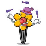 Jonglierende Haarspangemaskottchenkarikatur stock abbildung Jonglierende Haarspangemaskottchenkarikatur stock abbildung