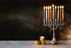 Joodse vakantie hanukkah met menorah Royalty-vrije Stock Afbeelding Joodse vakantie hanukkah met menorah Royalty-vrije Stock Afbeelding