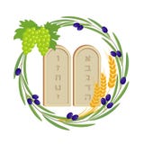 Joodse vakantie van Shavuot, tabletten van steen royalty-vrije illustratie Joodse vakantie van Shavuot, tabletten van steen royalty-vrije illustratie