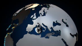 Jordklot för hänglås 3D för GDPR Europa royaltyfri illustrationer Jordklot för hänglås 3D för GDPR Europa royaltyfri illustrationer