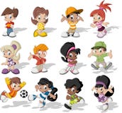 Jouer d'enfants de bande dessinée illustration de vecteur Jouer d'enfants de bande dessinée illustration de vecteur