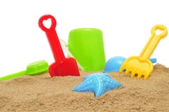 Jouets De Sable/plage Sur Le Sable Image stock - Image du