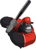 Joueur de base-ball drôle de singe illustration de vecteur Joueur de base-ball drôle de singe illustration de vecteur