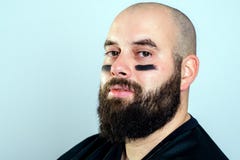 Joueur de football américain barbu photo libre de droits Joueur de football américain barbu photo libre de droits