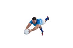 Joueur de rugby rayant un essai Photographie stock Joueur de rugby rayant un essai Photographie stock