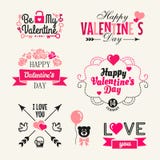 Jour de valentines - ensemble de typographie illustration stock Jour de valentines - ensemble de typographie illustration stock
