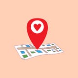 Jour du `s de Valentine Geolocation illustration de vecteur Jour du `s de Valentine Geolocation illustration de vecteur
