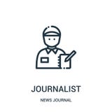 journalist icon vector from news journal collection. Thin line journalist outline icon vector illustration. Linear symbol for use vector illustration journalist icon vector from news journal collection. Thin line journalist outline icon vector illustration. Linear symbol for use vector illustration
