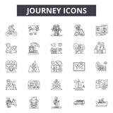Journey line icons for web and mobile design. Editable stroke signs. Journey outline concept illustrations vector illustration Journey line icons for web and mobile design. Editable stroke signs. Journey outline concept illustrations vector illustration