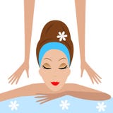 A jovem mulher faz massagens ilustração do vetor A jovem mulher faz massagens ilustração do vetor