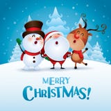 Joyeux Noël ! Compagnons de Noël heureux illustration de vecteur Joyeux Noël ! Compagnons de Noël heureux illustration de vecteur