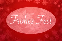 Joyeux Noël écrit en allemand sur le fond rouge Photos stock Joyeux Noël écrit en allemand sur le fond rouge Photos stock