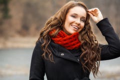 Joyful woman outdoor at early spring Royalty Free Stock Image Joyful woman outdoor at early spring Royalty Free Stock Image