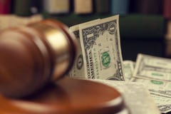 Judge with money and book royalty free stock photography Judge with money and book royalty free stock photography