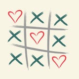 Juego del dedo del pie del tac del tic con la cruz de los criss y la marca de la muestra del corazón XOXO Cepillo dibujado mano T ilustración del vector Juego del dedo del pie del tac del tic con la cruz de los criss y la marca de la muestra del corazón XOXO Cepillo dibujado mano T ilustración del vector