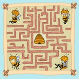 Juego del laberinto: Ayude a una de las abejas a encontrar su camino de casa libre illustration Juego del laberinto: Ayude a una de las abejas a encontrar su camino de casa libre illustration