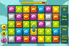 Juegos de las GEMAS Match3 del interfaz del vector Piedra preciosa, iconos de los activos del juego y botones multicolores libre illustration Juegos de las GEMAS Match3 del interfaz del vector Piedra preciosa, iconos de los activos del juego y botones multicolores libre illustration