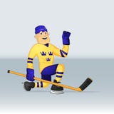 Jugador de Suecia del equipo de hockey del hielo ilustración del vector Jugador de Suecia del equipo de hockey del hielo ilustración del vector