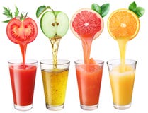 Jugo que fluye en el vidrio. Jugo que fluye en el vidrio.
