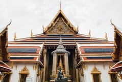Facade of main hall of Wat Phra Kaew - Emerald Buddha Temple Ba stock photography Facade of main hall of Wat Phra Kaew - Emerald Buddha Temple Ba stock photography