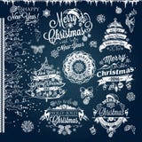 Jul och etiketter och gränser för nytt år royaltyfri illustrationer Jul och etiketter och gränser för nytt år royaltyfri illustrationer