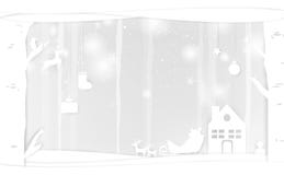 Jul papperskonst, snö som faller, vit vinterberömhol stock illustrationer Jul papperskonst, snö som faller, vit vinterberömhol stock illustrationer