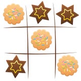 Jul spelar den roliga kakamuskelryckningen Tac Toe stock illustrationer Jul spelar den roliga kakamuskelryckningen Tac Toe stock illustrationer