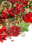 Julsammansättning med struntsaker och guld- garneringar arkivbild Julsammansättning med struntsaker och guld- garneringar arkivbild