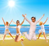 Jump of a group of people Stock Images Jump of a group of people Stock Images