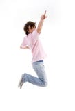 Jumping Man Pointing You Royalty Free Stock Photography Jumping Man Pointing You Royalty Free Stock Photography