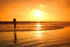 Jumping at Sunset royalty free stock photos Jumping at Sunset royalty free stock photos
