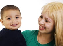 Junge Mamma und Sohn lizenzfreie stockfotos Junge Mamma und Sohn lizenzfreie stockfotos