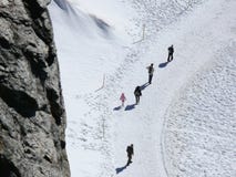 jungfrau Suisse Les gens sur des tra?n?es de neige photo libre de droits jungfrau Suisse Les gens sur des tra?n?es de neige photo libre de droits