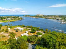 Jupiter Inlet near West Palm Beach, Florida royalty free stock photo Jupiter Inlet near West Palm Beach, Florida royalty free stock photo