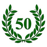 50-jähriger Jahrestag des Lorbeerkranzes auf einem weißen Hintergrund stock abbildung 50-jähriger Jahrestag des Lorbeerkranzes auf einem weißen Hintergrund stock abbildung