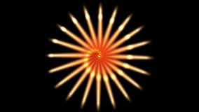 4k Firework wheel generated spiral fractal art flower,wind power energy channel.