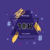 10K followers thank you post for social media. Vector illustration. stock illustration 10K followers thank you post for social media. Vector illustration. stock illustration