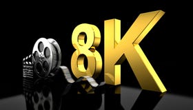 8k movie concept. Cinema 8k concept 3d rendering image stock illustration 8k movie concept. Cinema 8k concept 3d rendering image stock illustration