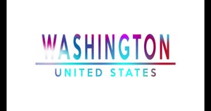 4k neon Typography Washington United States logo